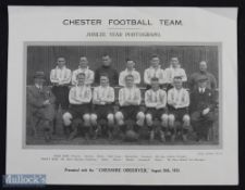 1933 Chester Football team Jubilee Year photograph presented with the 'Chester Observer' August 26th