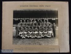 Pre-war 1936/1937 Everton Football Club official team squad photograph mounted and suitable for