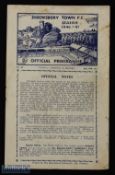 1946/47 Shrewsbury Town v Scarborough Midland League match programme 1st February 1947; fair