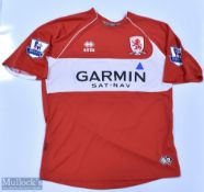 Middlesbrough 2008/09 Aliadiere No 10 match issue home football shirt Premier League badges to