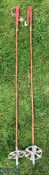 Swiss Made period Bamboo skiing pole, made by ABC in Switzerland, with original rubber handles