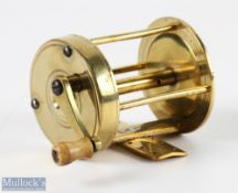 A rare unnamed brass stitched foot multiplier with bone handle on a curved arm, works very well