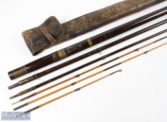 19th century J Warner & Sons Greenheart Combination Rod c1880 4 piece green heart rod with 3