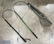 2 x Salmon Tailor's made in the United Kingdom plus a large folding landing net 82cm handle, (3)
