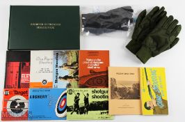 Firearms Books, Gloves, an unused registered firearms dealer book, Eley shotgun cartridge guide