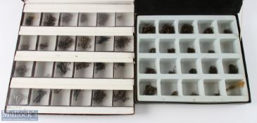 A Counter Display Box with 24 sections containing a large collection of treble hooks, size 10 - 1/0,
