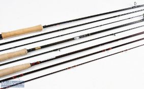 Leeda Olympic carbon fly rod 9ft 3pc line 6/7# up locking alloy reel seat with carbon insert,