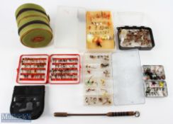 4x Plastic Fly-Fishing Boxes with a good selection of tradition dry and wet tout flies and lures,