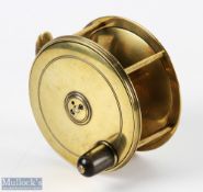 Chas Farlow, Maker, 191 The Strand, London, brass plate wind reel, stamped Patent Lever No 453, 4