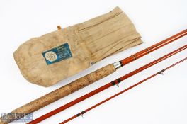 Edgar Sealey Redditch Black Arrow hollow glass salmon fly rod, 24