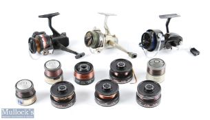A collection of fixed spool reels, all run well, all LHW - Mitchell 300; Daiwa ET 2030; Daiwa J-105;