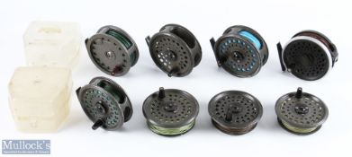 A collection of Intrepid Reels: 3x Rimfly king-size with one spare spool, all run okay; Intrepid 3.