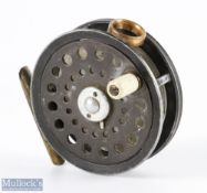J S Sharpe Aberdeen alloy fly reel, 3 3/8