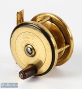 G Little Maker to HRH Prince of Wales, of 673 Haymarket, London, brass and ebonite reel, 2.25