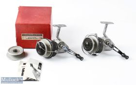 S Allcock & Co Felton Crosswind Spinning Reel in original box with spare spool and paperwork,