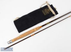 Hardy Alnwick hollow glass stream/brook fly rod 7' 2pc line 4# alloy sliding reel fittings, red