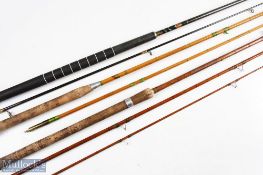Martin Farmer split cane float rod, 12ft approximate 3pc 20 inch handle with alloy reel fittings and