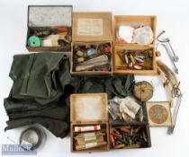 A large collection of Terminal Tackle and equipment, made up of: pair of waxed studded leg chaps;