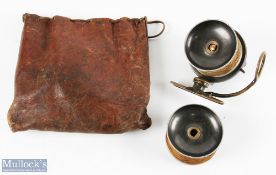 Mallochs Patent Sidecaster Wide Drum Reel with Spare Spool - with locking twisting foot, central