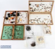 3x Fly Boxes with a selection of trout/sea trout flies and lures, over 220 in total; 3x boxes of