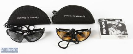 Flip-Focal 2.5x magnifying lens with hat attachment - boxed, unused together with 2x Pairs of