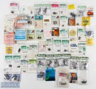 36x Packs of new and old stock - single hooks by Mustad, Partridge, Shakespeare, and Kamasan -