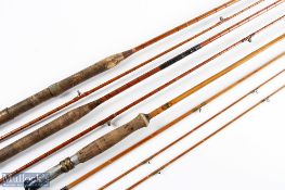 A rare DAM Gerat-Qualitat Favorite built cane fly rod 9' 3pc plus spare tip, alloy/brass down