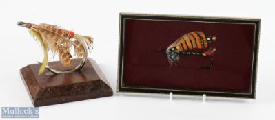 2x large Fly-Fishing Decorative Display hooks, a framed black ranger made by fly craft Penderyn, and