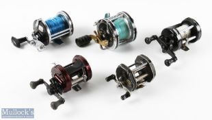 5x Assorted Multiplier Reels inc Winfield International 20, J W Young & Sons Glidex, Intrepid Pirate