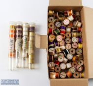 Pearsall's Fly-Tying Silks, Cotton, a good selection of vintage wooden reel, with a few plastic