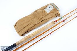 W A Carter & Son, 2-3 Royal Exchange, London, split cane salmon fly rod 12' 6