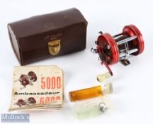 Abu Ambassadeur 6700 multiplier reel, no seat number, runs a little stiff, instructions, parts and