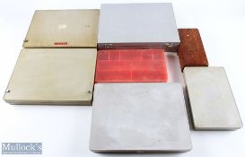 Fishing Tackle Boxes, a selection to include 2 wooed fly-fishing boxes, plastic tackle boxes by