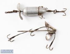 Pre Patent Shakespeare Revolution Spinner with aluminium body with top spinner, with large treble