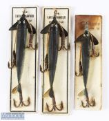 J Bernard & Son collection of The Famed Phantom Minnow, on original card, 2x 5