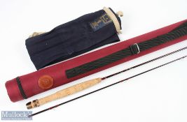 A fine Hardy Alnwick Graphite De-Luxe brook/stream fly rod, 7' 2pc line.75#, anodised sliding reel