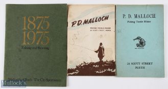 3x P D Malloch of Perth Fishing Tackle Maker Sales Catalogues - from 1955, 1961 and a 1975 centenary