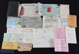 1920-1960 Collection of British and Irish Fishing Permits, Licence Tickets, a notebook with