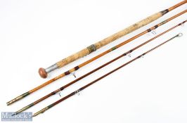 Hardy Alnwick whole cane salmon fly rod C14682 (c1921), greenheart tips 11' 3pc, or 9' 6
