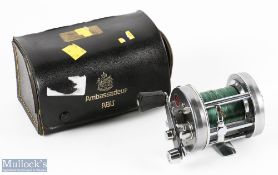 ABU Ambassadeur 6500C Multiplier Reel in early grey finish, foot numbered 241002, run smooth,