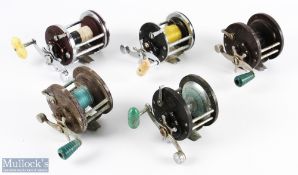 A collection of Penn USA multiplier reels, all run well: Squidder No 140, No 60; 2x No 85; Delmar No