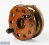 A fine Millwards Frogback mahogany and brass Nottingham style reel, 6