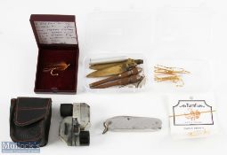 Interesting collection of Fishing Accessories: unnamed Fisherman's knife with hook scale to one side