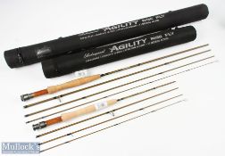 Shakespeare Agility carbon fly rod 10' 4pc line 5# alloy down locking reel seat with wood insert,