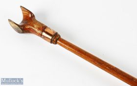 Period Rod Rest, with copper spike and brass finish to rest top
