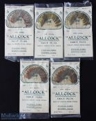 Allcock Unused Carded Packs of Trout Flies (5) - inc Whirling Blue Dun, Wickham's Fancy, Olive