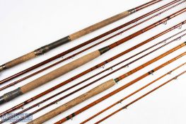 Alex Martin Scotland split cane salmon rod 14 ft 3pc with spare tip both tips 5 inches short 25 inch