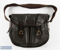 Scarce Orivs Leather Fishing Shoulder bag, with webbing strap, tartan fabric lining, waterproof