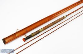 A rare Hardy Alnwick split cane fly rod 11' 2pc with spare tip, No 20321 (1894), brass sliding