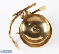 A very fine Malloch Patent brass side casting reel, 3.25